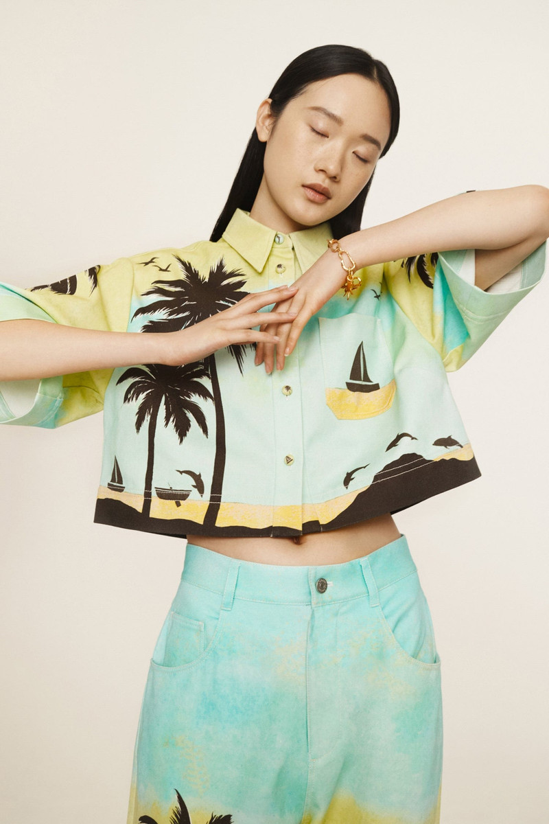 ALÉMAIS Sail Away Cropped Shirt outlook