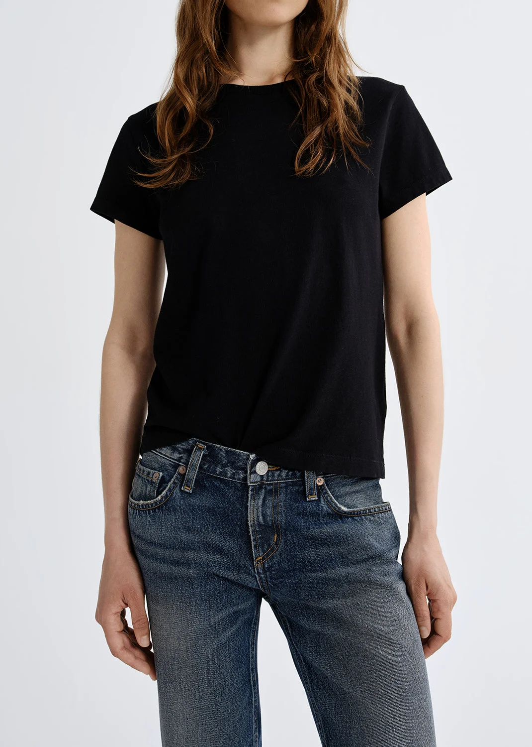 LONG LINE ADINE TEE (TENCEL JERSEY) IN BLACK - 1