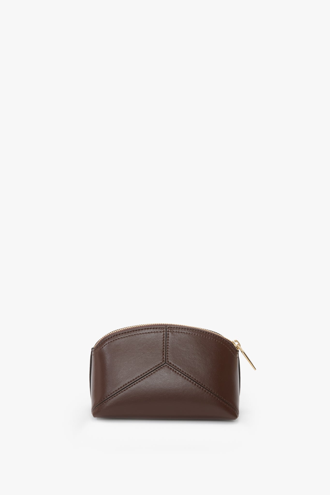 Victoria Mini Travel Pouch In Dark Brown Smooth Leather - 5