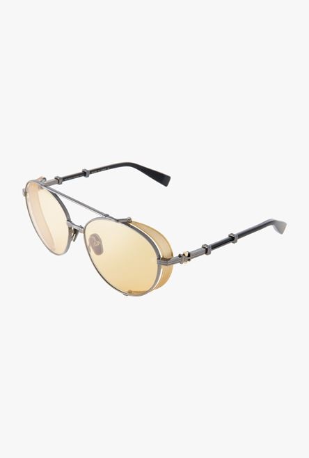 Black and gold-tone titanium Brigade-II sunglasses - 2