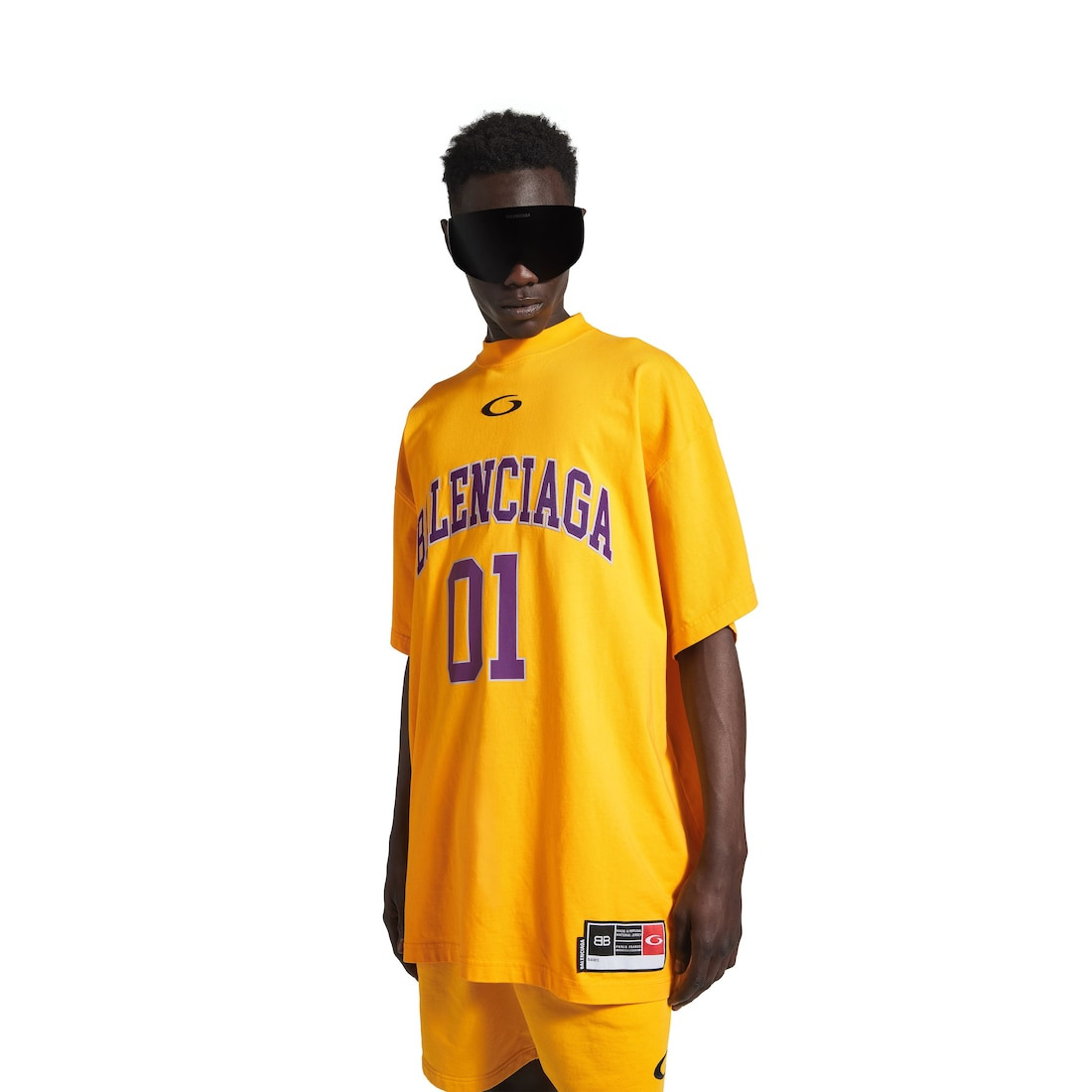 Men's Basketball Oversized T-shirt in Deep Purple/yellow - 5