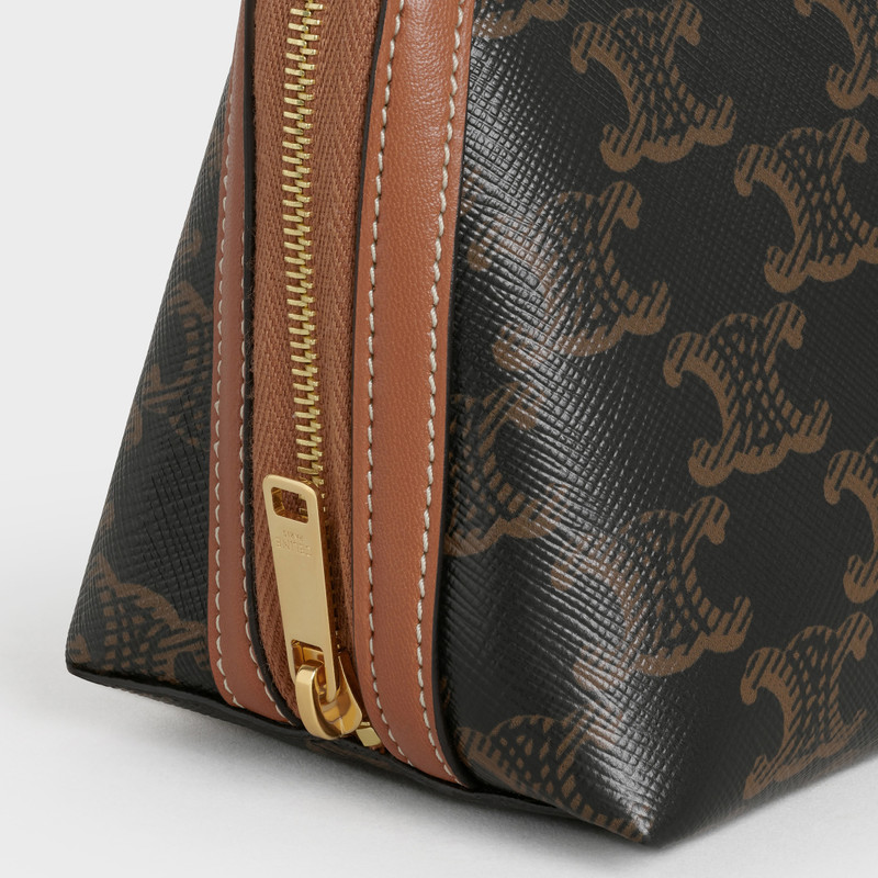 Clutch with Chain in Triomphe canvas and Lambskin 4