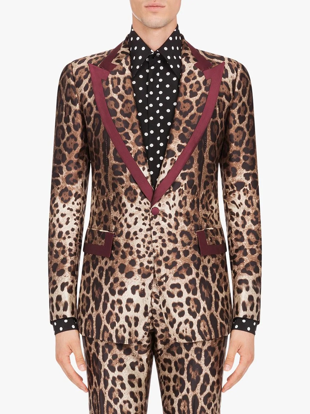 leopard print single-breasted blazer - 3