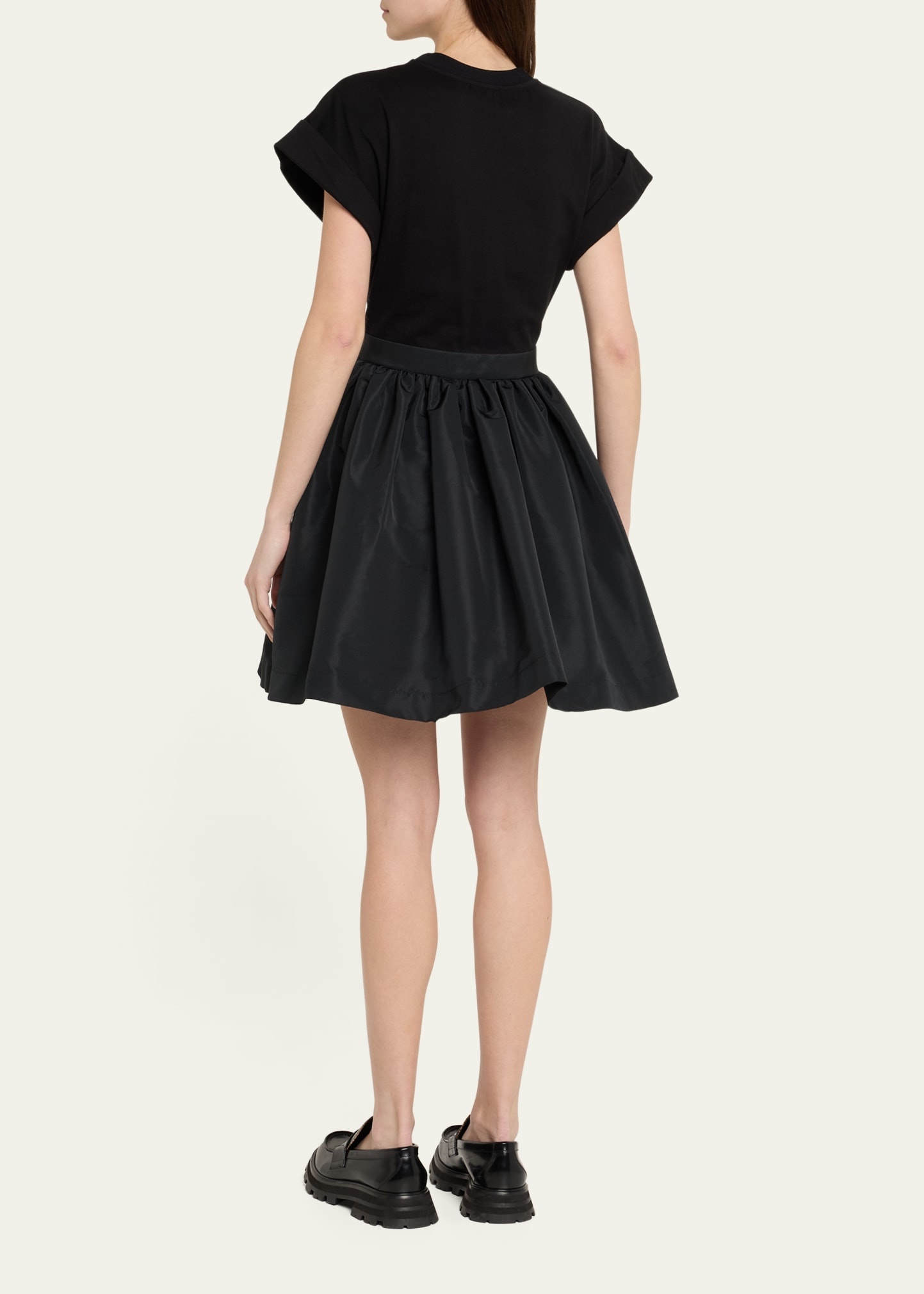 Crystal Flower Short-Sleeve Flare Mini Dress - 3
