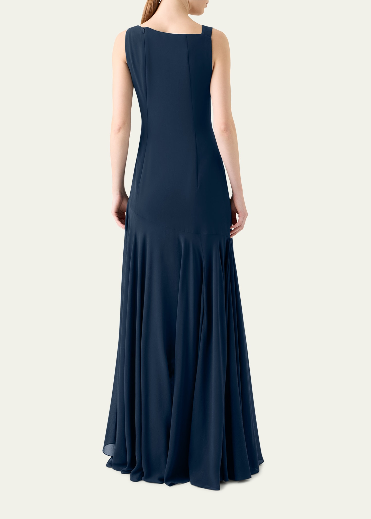 Studded Sleeveless Asymmetric Flared Maxi Dress - 3
