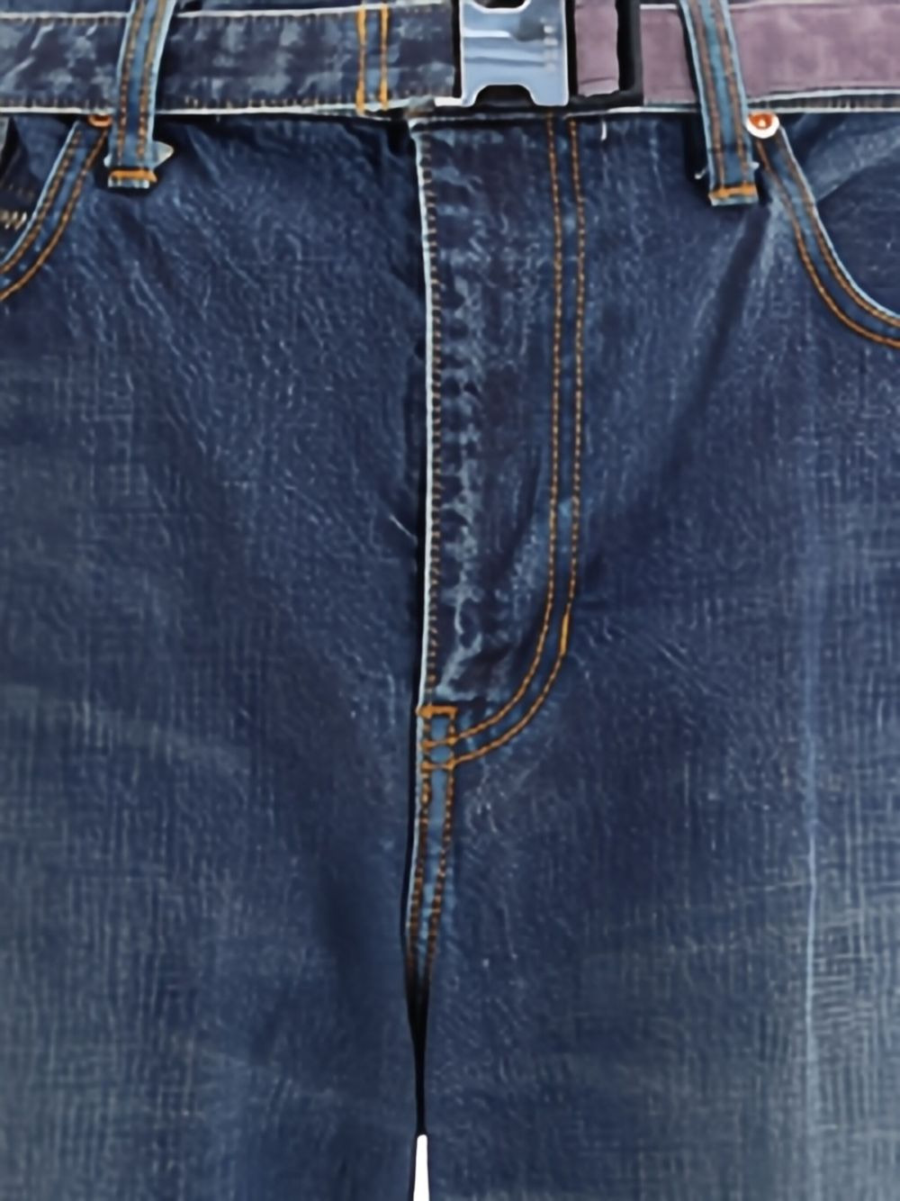 belted zip-pocket jeans - 5
