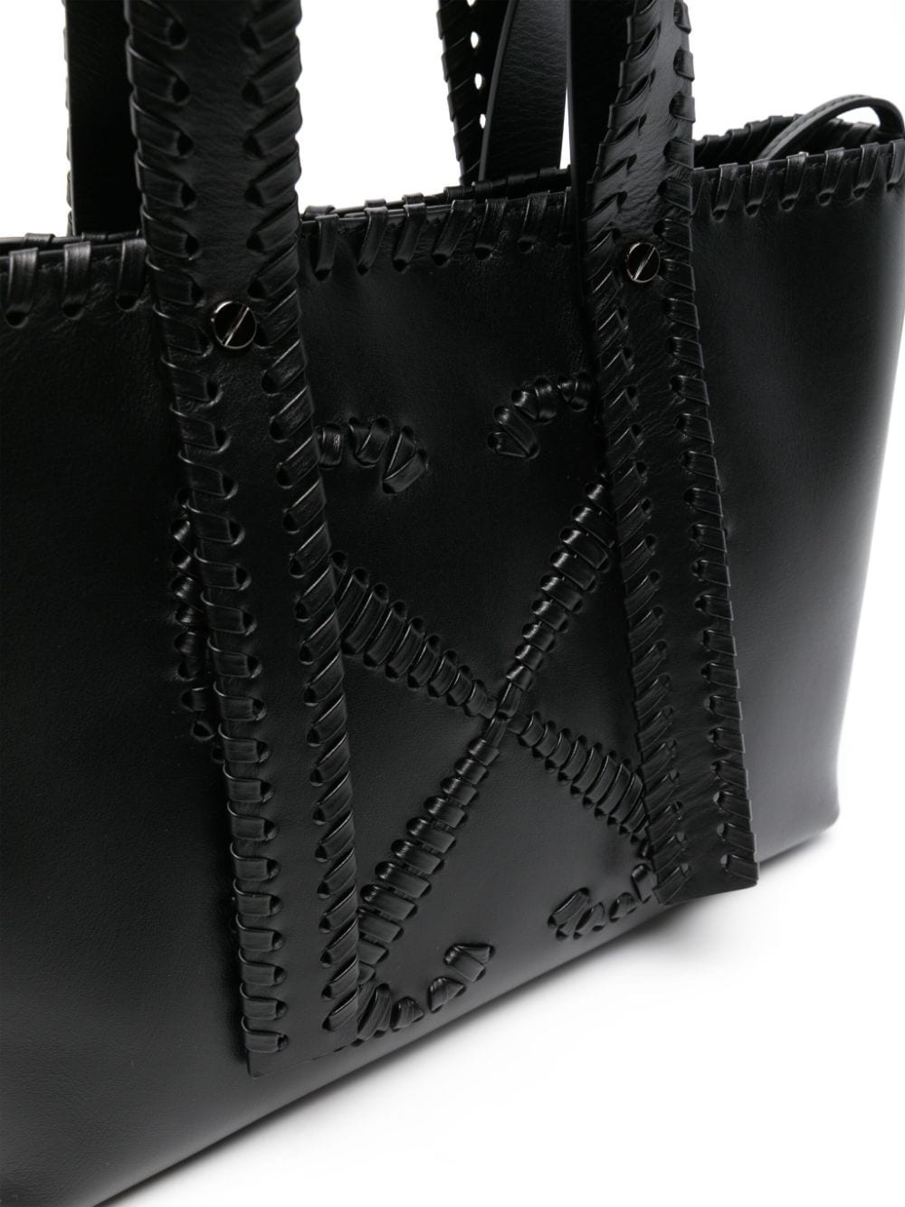 Arrows-stitch leather tote bag - 4