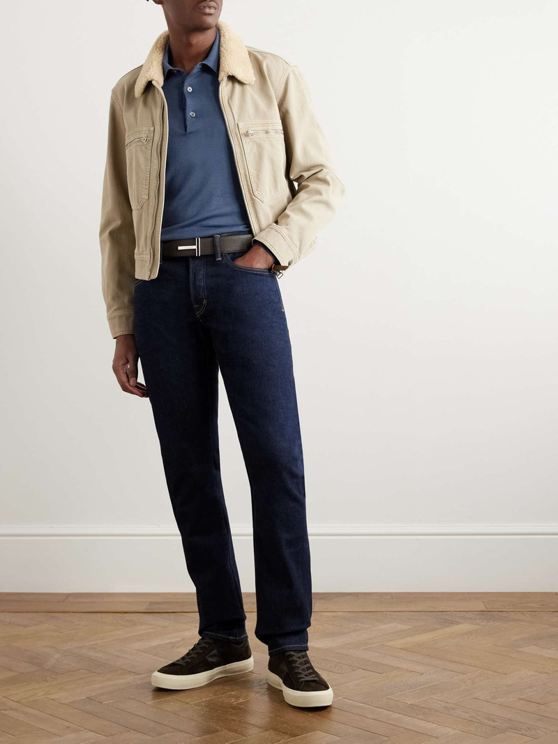 TOM FORD Slim-Fit Cashmere and Silk-Blend Polo Shirt outlook