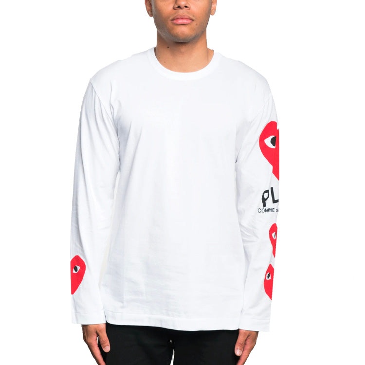 COMME des GARCONS PLAY  Printed Sleeve Long-Sleeve 'White' AZ-T260-051-1 - 3
