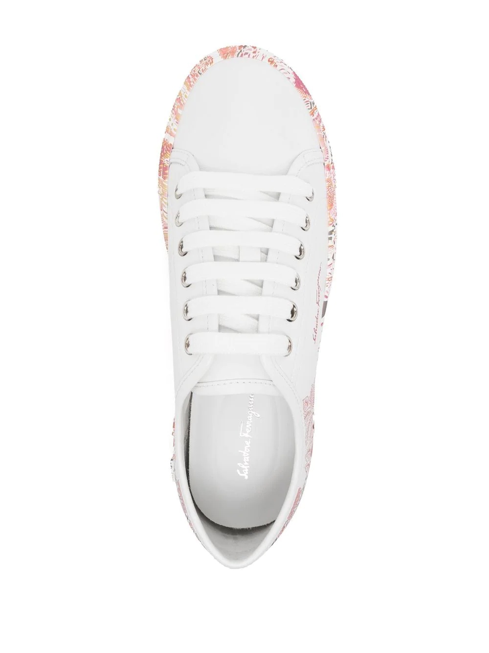 floral-print lace-up sneakers - 4