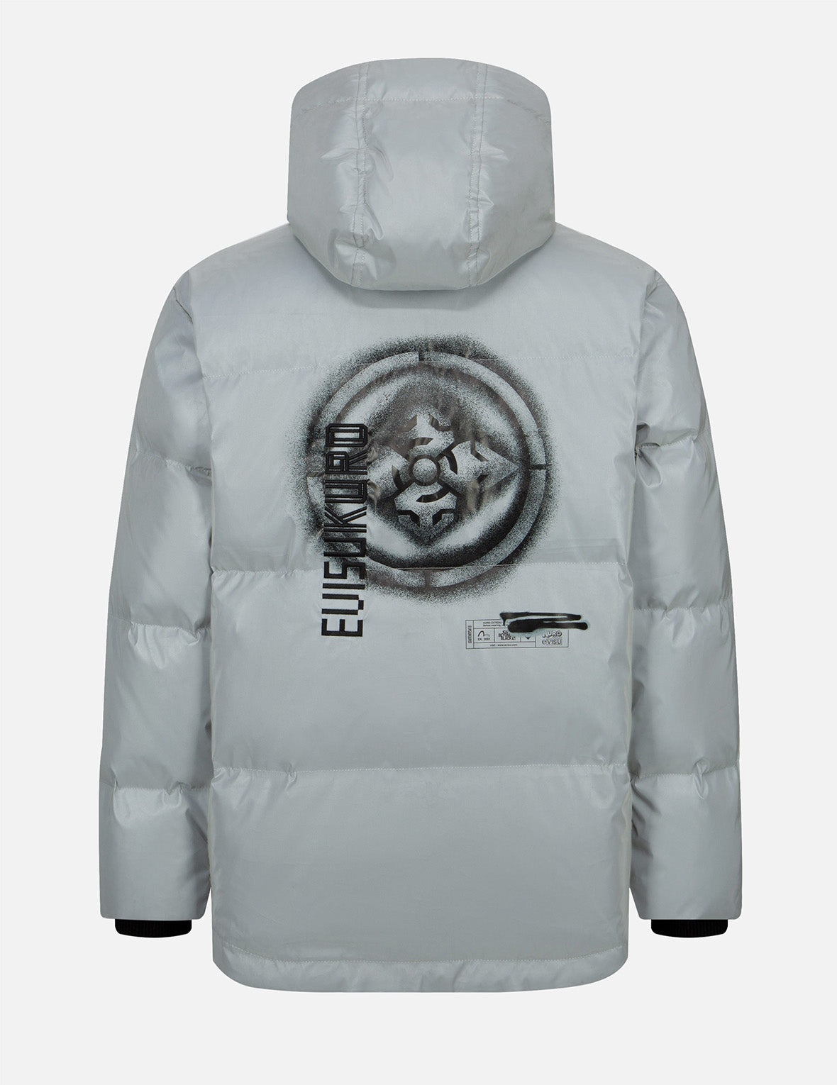 Spray-effect Kamon Print Down Jacket - 2