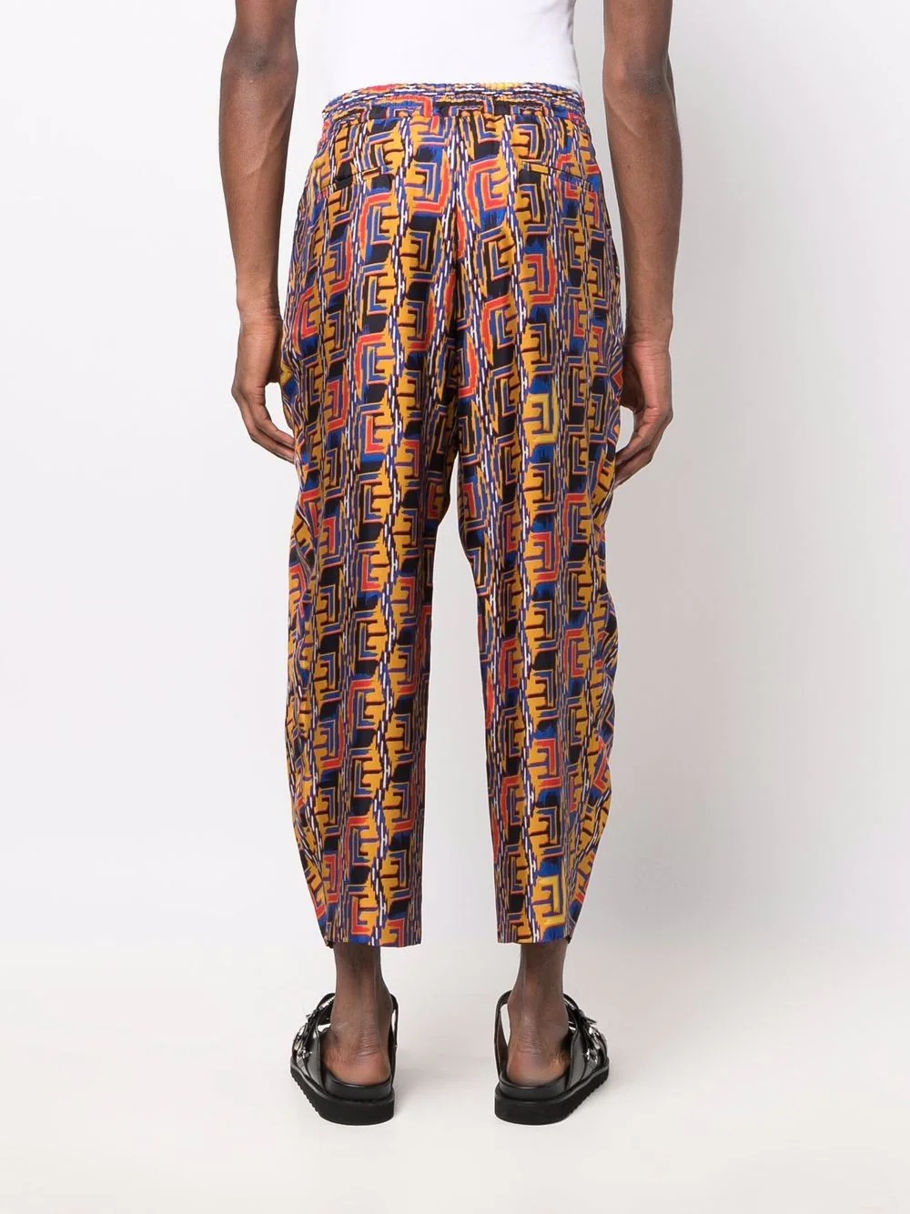 graphic-print cropped trousers - 4