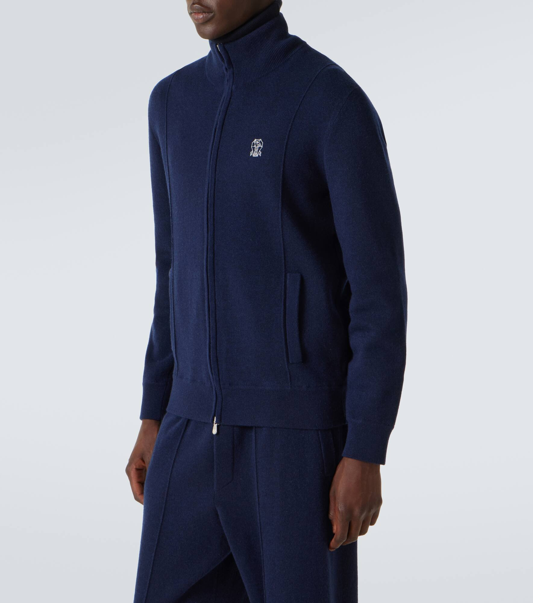 Cashmere-blend zip-up sweater - 3