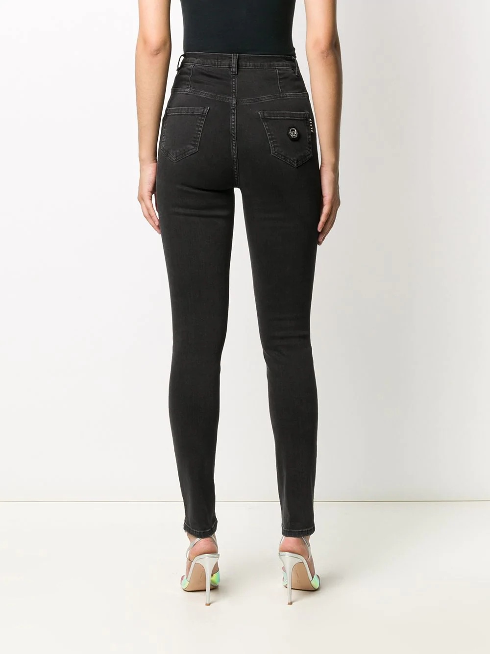 contrast-panel high-rise jeggings - 4