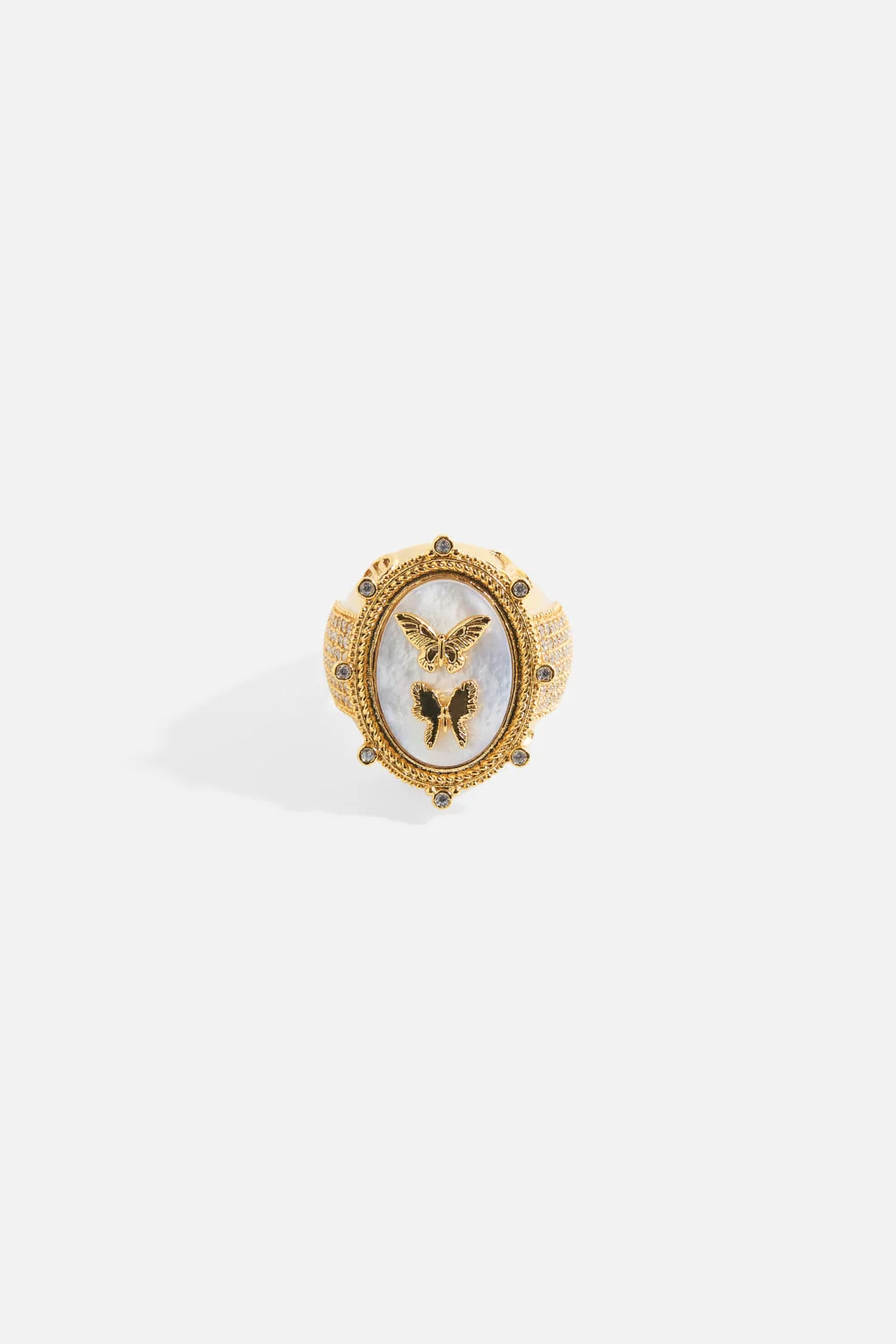 EMPRESS OF LIGHT BUTTERFLY CAMEO RING GOLD - 1