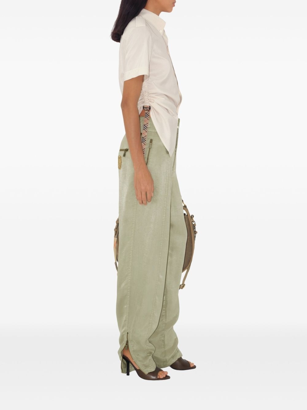crest-embroidered trousers - 3