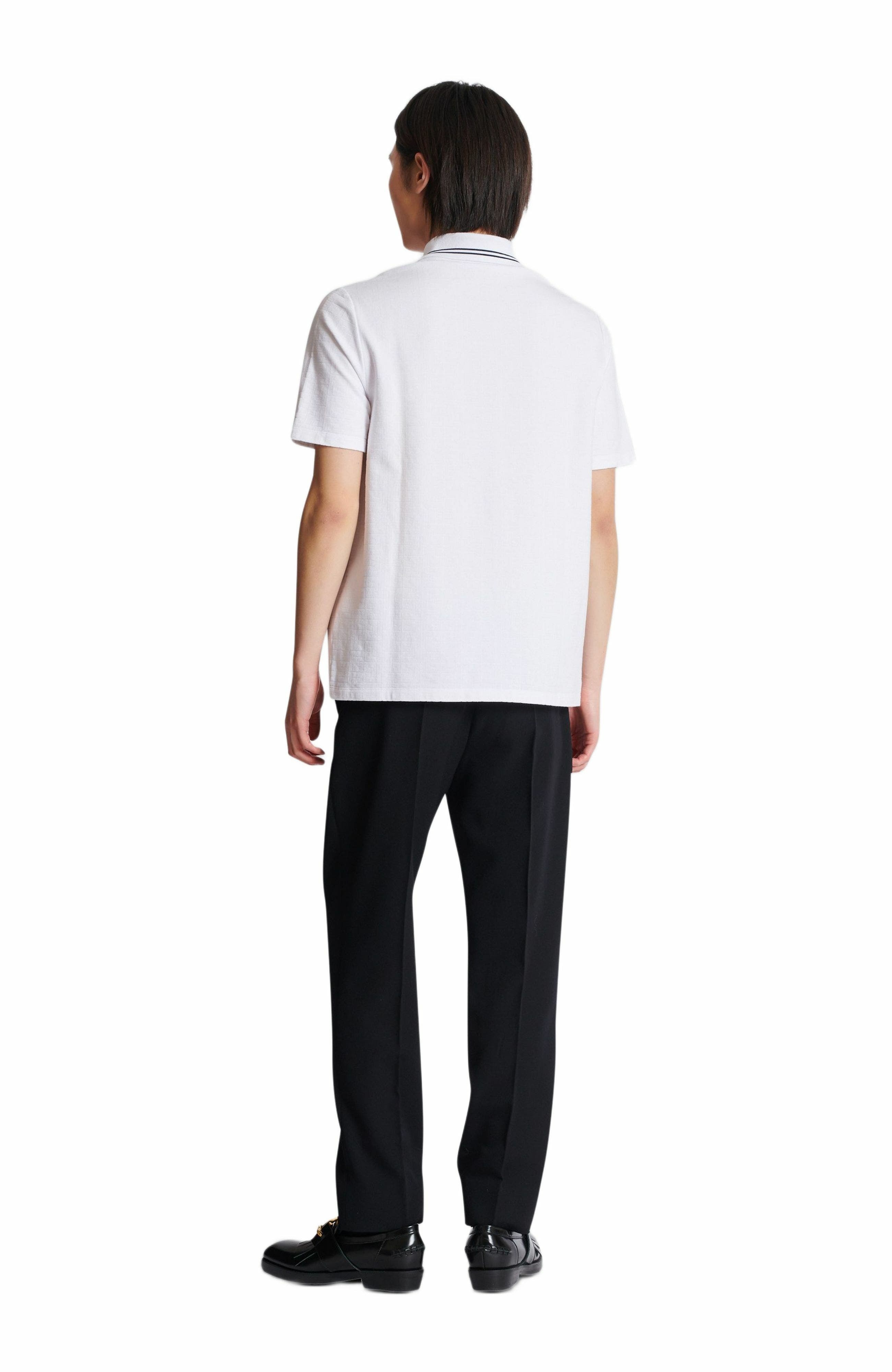 Monogrammed polo shirt with Balmain Couture label in White at Nordstrom - 3
