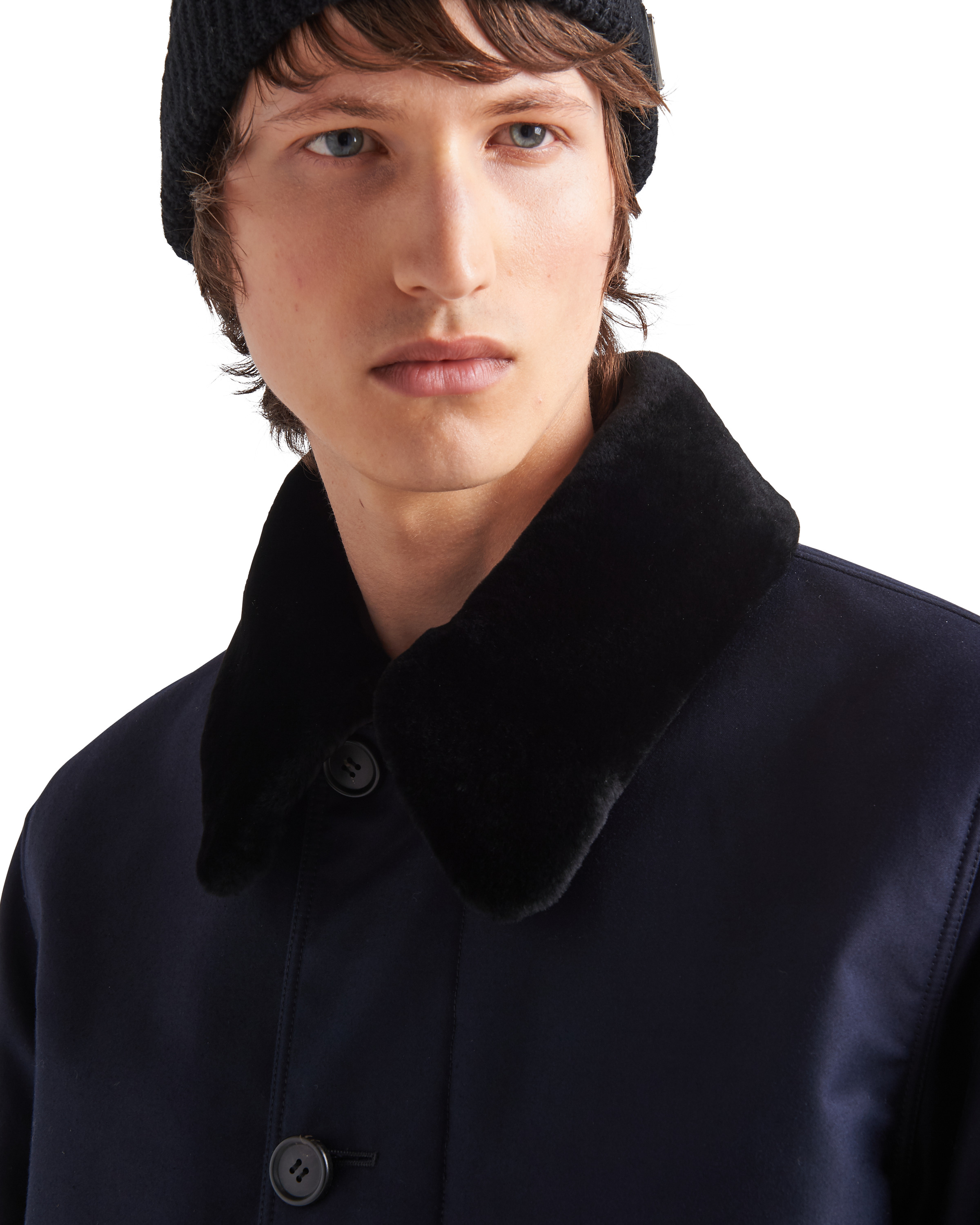 Blouson jacket with shearling collar - 2