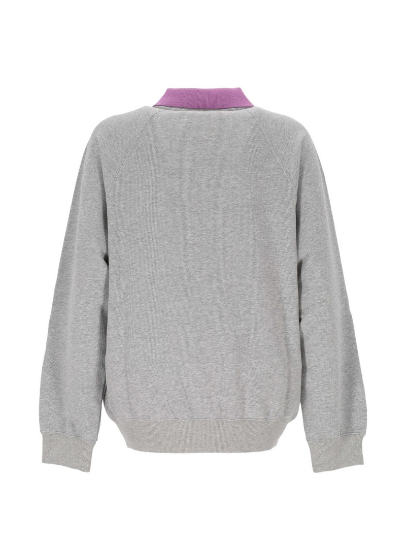 VERSACE polo collar embroidered sweatshirt outlook