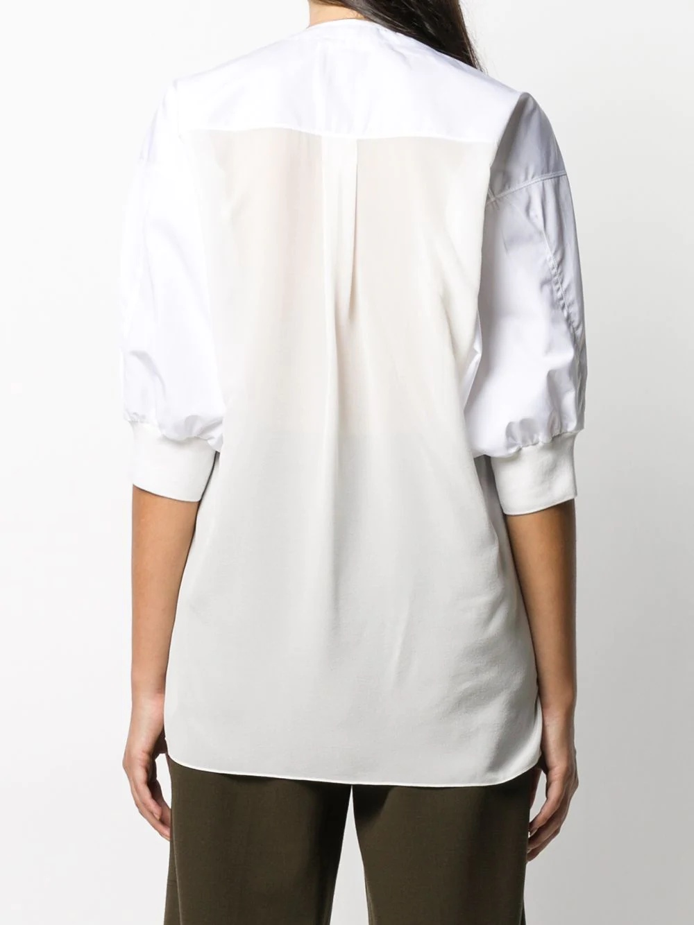 tie-fastening neck shirt - 4