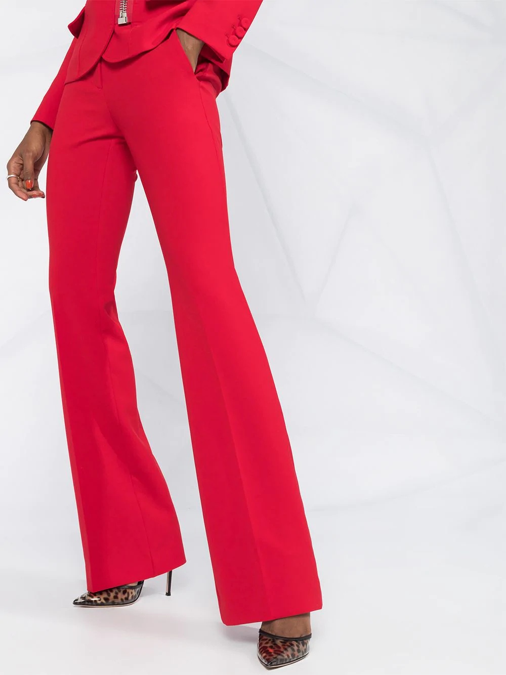 flared high-waisted trousers - 5