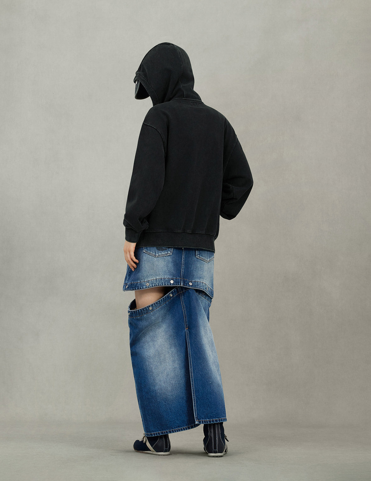 Slogan Print Oversized with Cap Hooded Jacket - 8