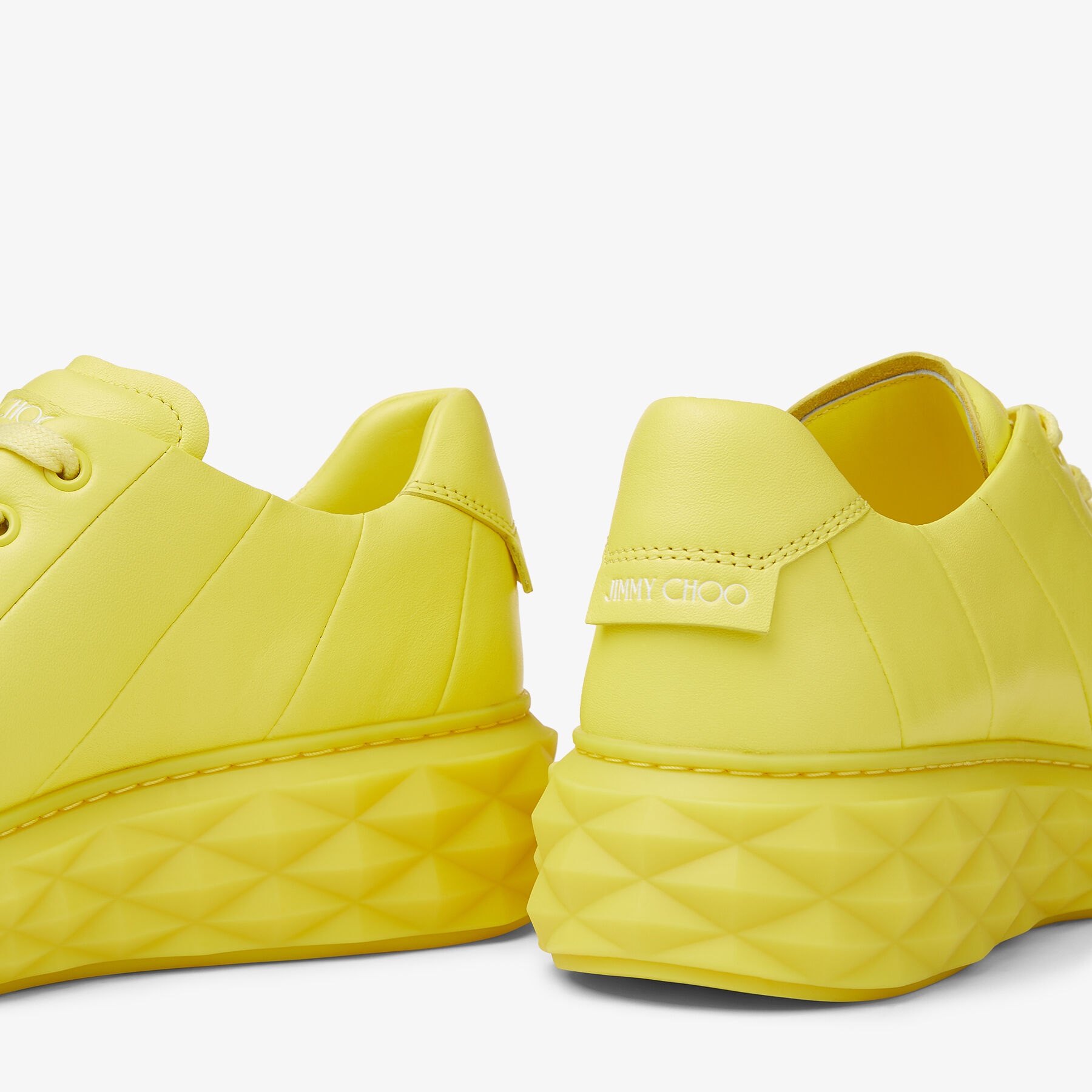 Diamond Light Maxi/F
Soft Yellow Nappa Leather Low-Top Trainers with Platform Sole - 4