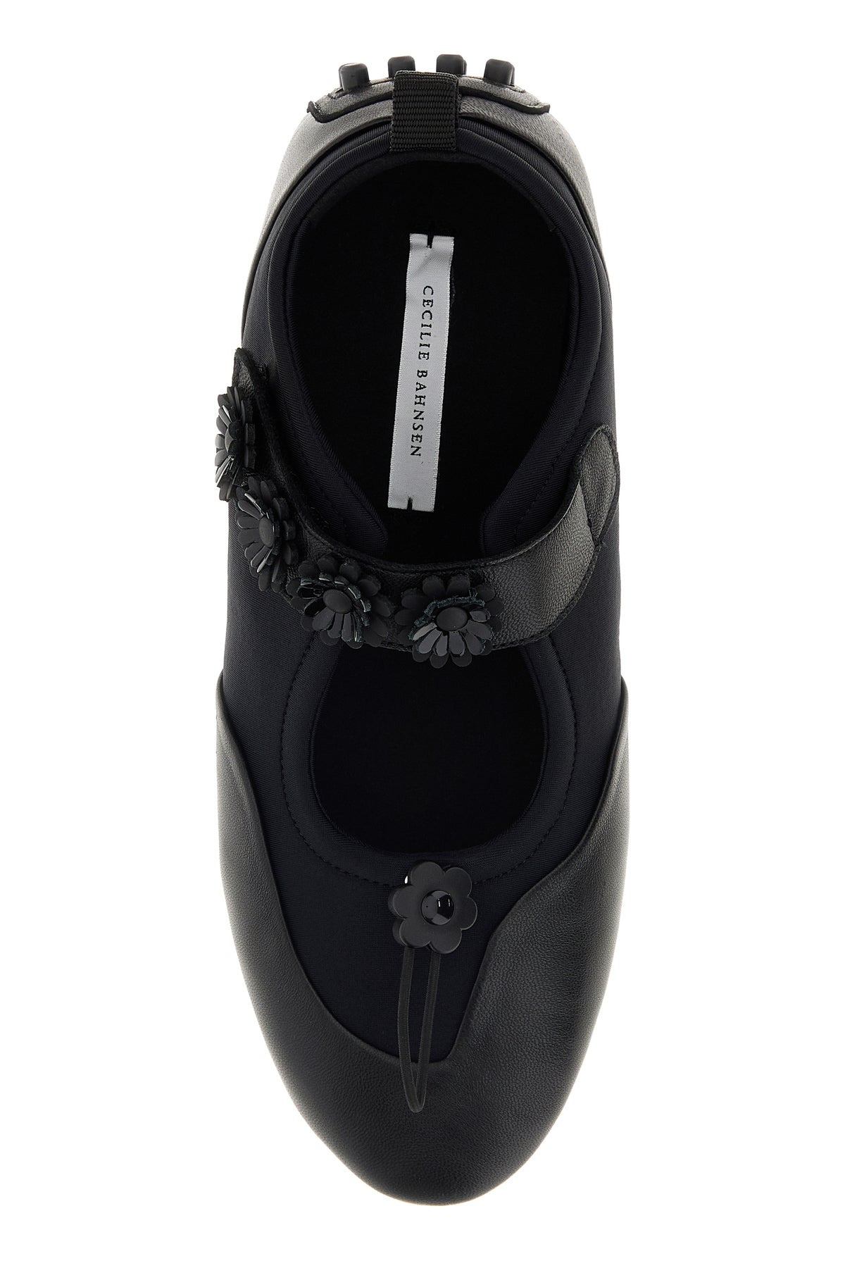 Black leather and fabric Bess ballerinas - 4