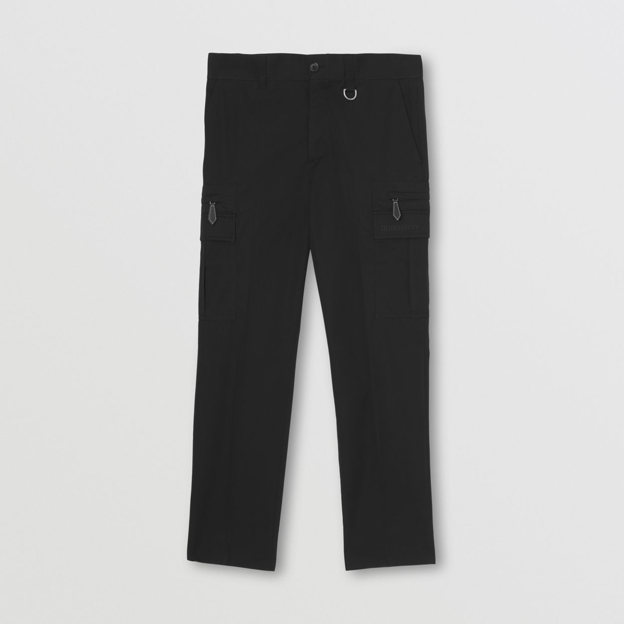 D-ring Detail Cotton Gabardine Tailored Trousers - 1