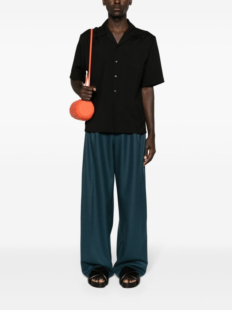 Marni Cuban-collar wool shirt outlook
