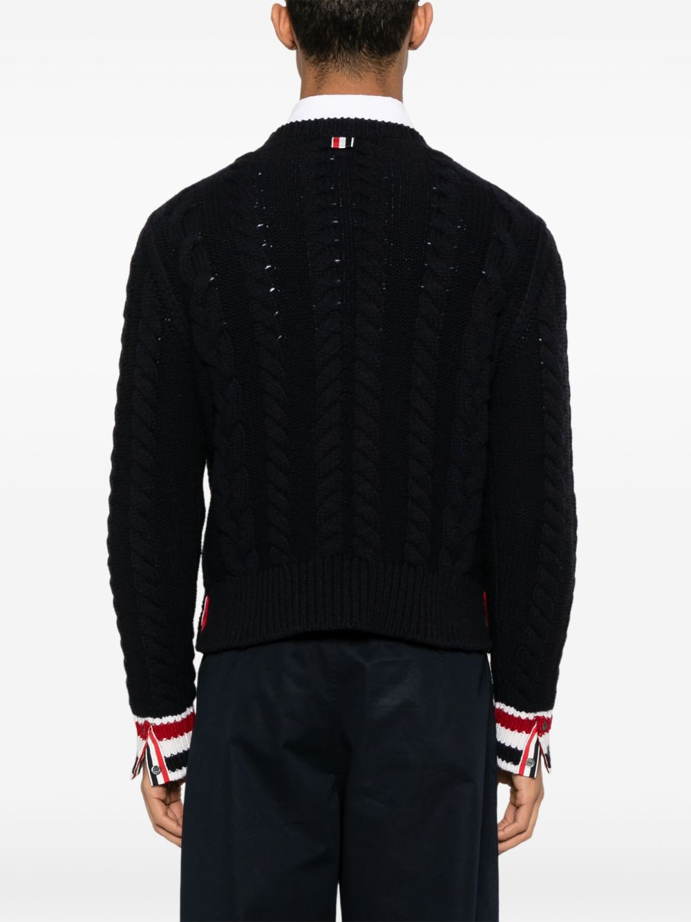 RWB-stripe cable-knit sweater - 4