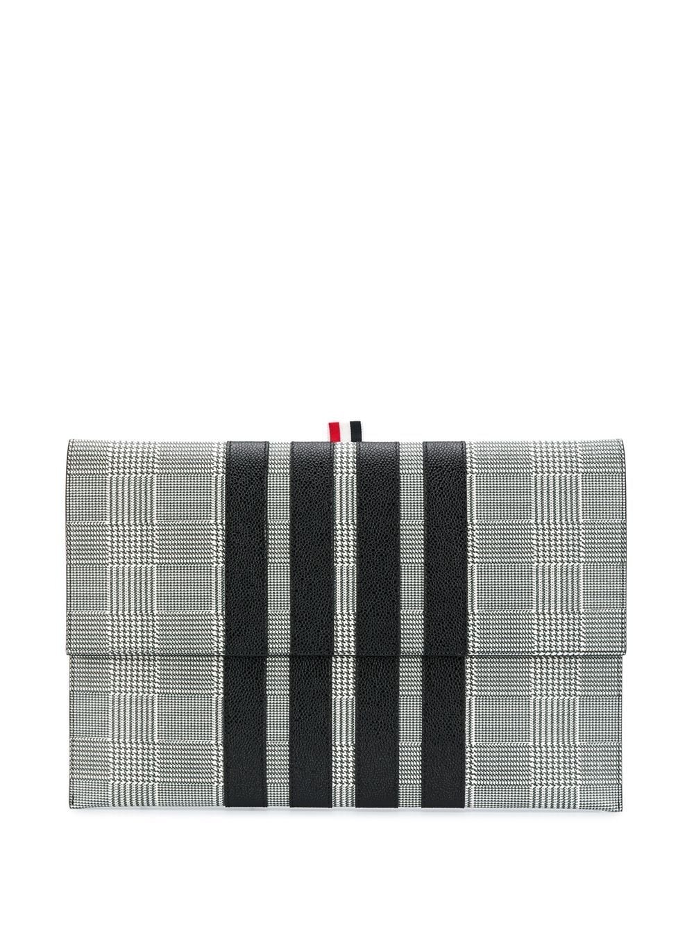 pebbled Prince of Wales print clutch - 1