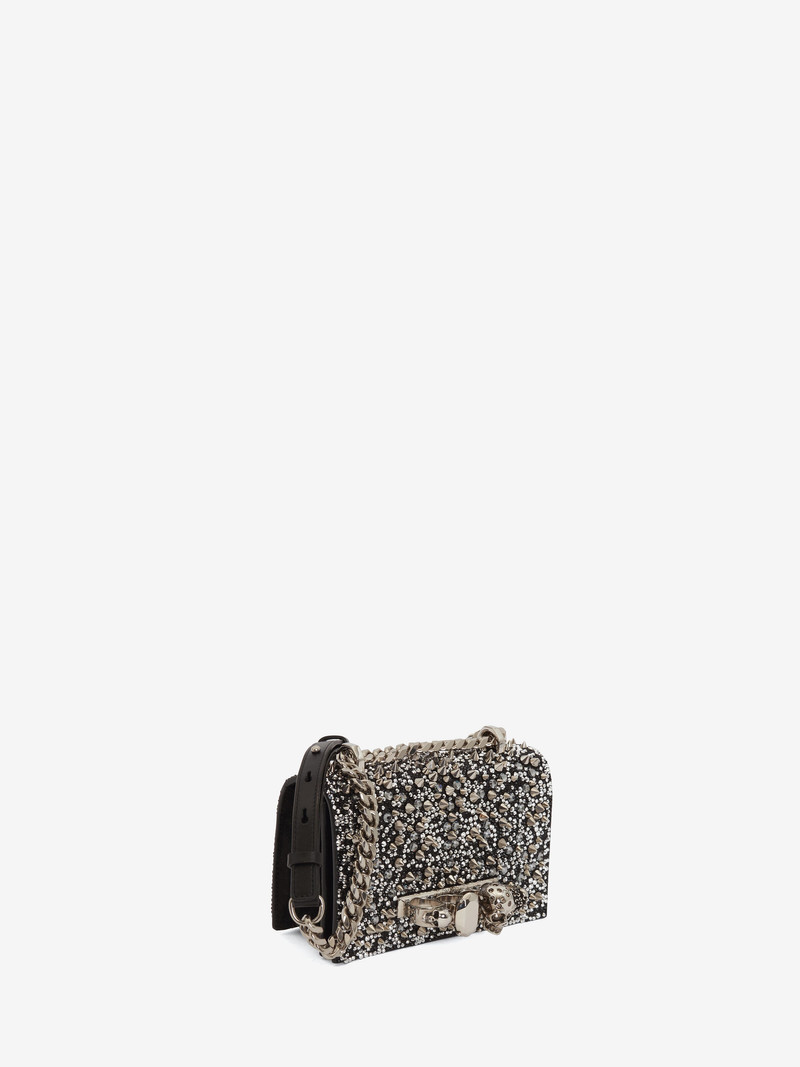 Alexander McQueen 여성 크리스탈 - Embellished 미니 보석 Satchel 에 검정 outlook