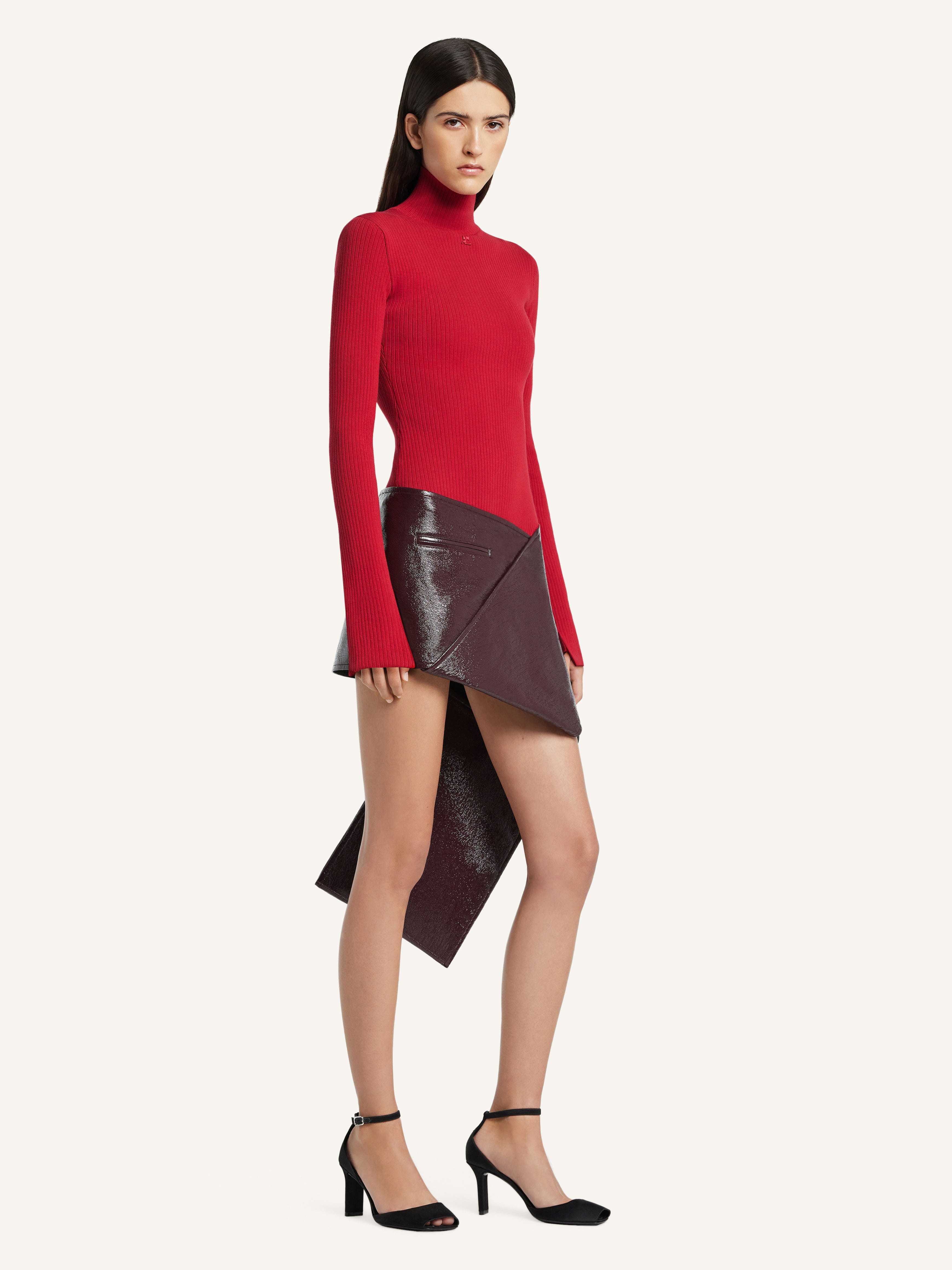 FOLD VINYL MINI-SKIRT - 3