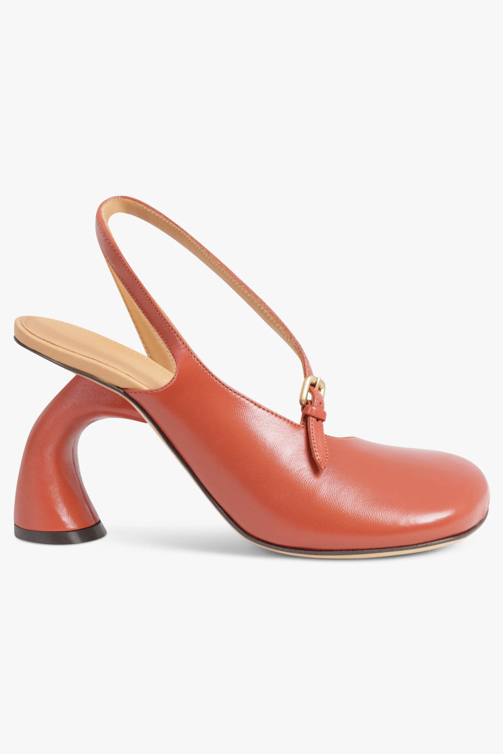 CURVED CLOSED TOE 95MM SLINGBACK HEEL | BRIQUE - 2