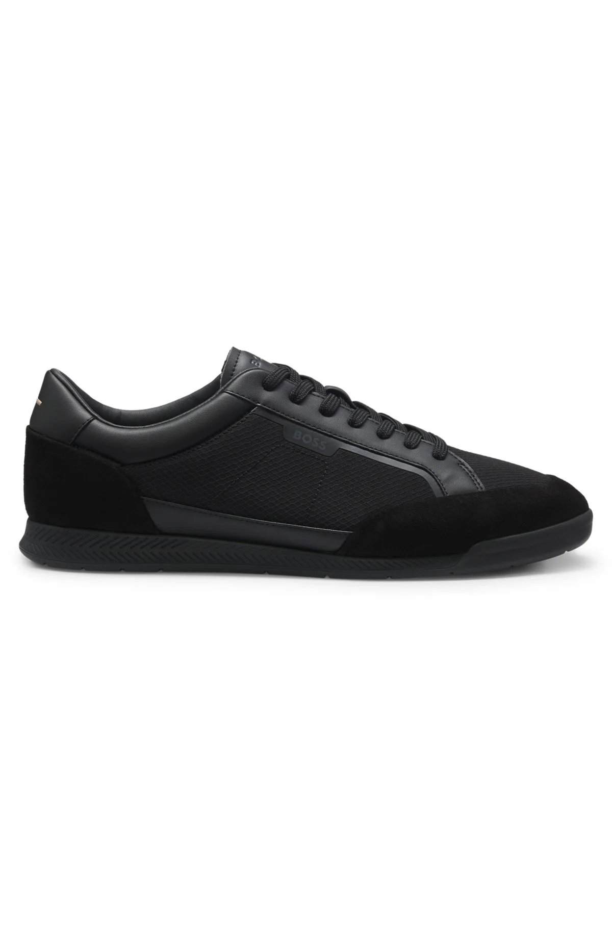 MIXED-MATERIAL SNEAKERS WITH STITCHED DETAILING - 1