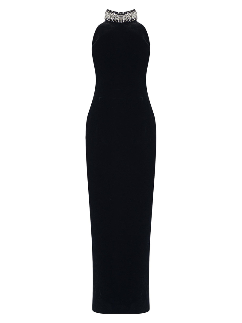 Women's Hemingway Crystal-Embellished Silk Maxi-Dress - Imperial Noir 1
