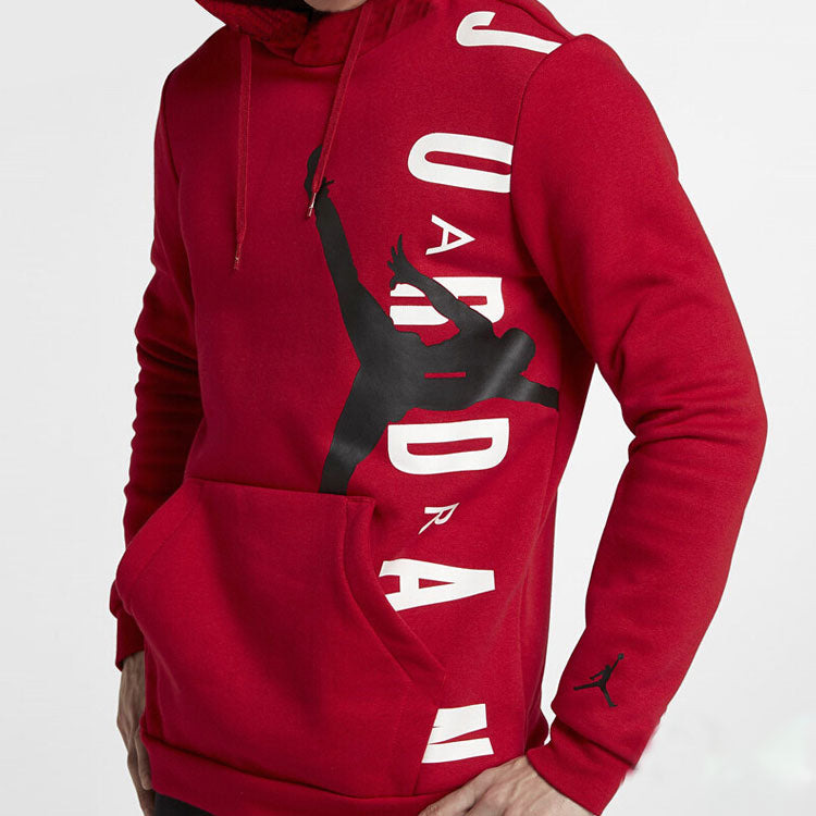Men's Air Jordan Athleisure Casual Sports Pullover Red CV5482-687 - 3