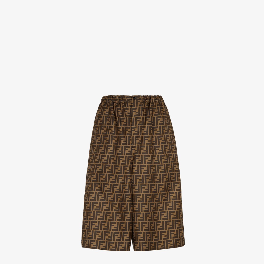 Brown twill Bermudas - 1
