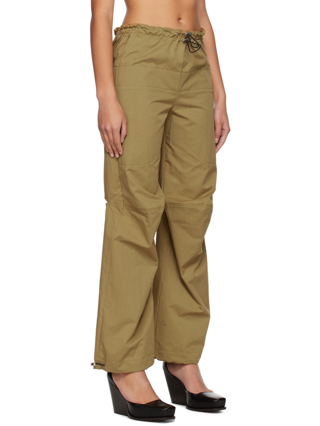 Khaki Drawstring Lounge Pants - 2