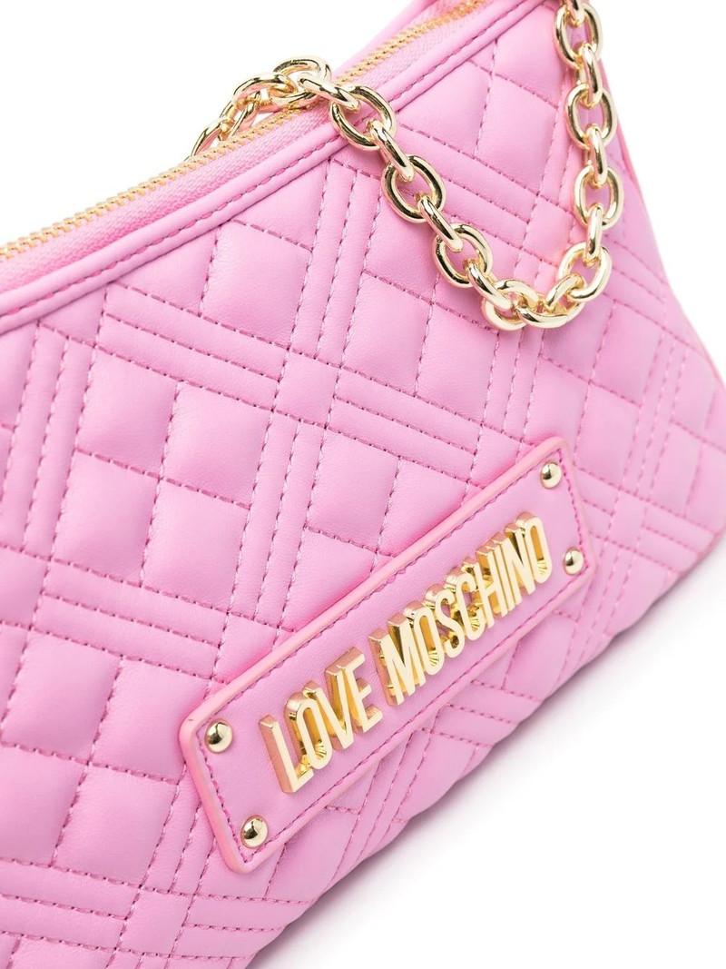 logo-plaque quilted tote bag 4