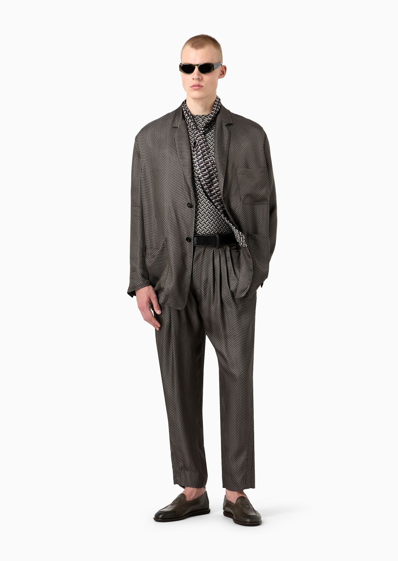 Single-breasted viscose-blend jacquard jacket - 4