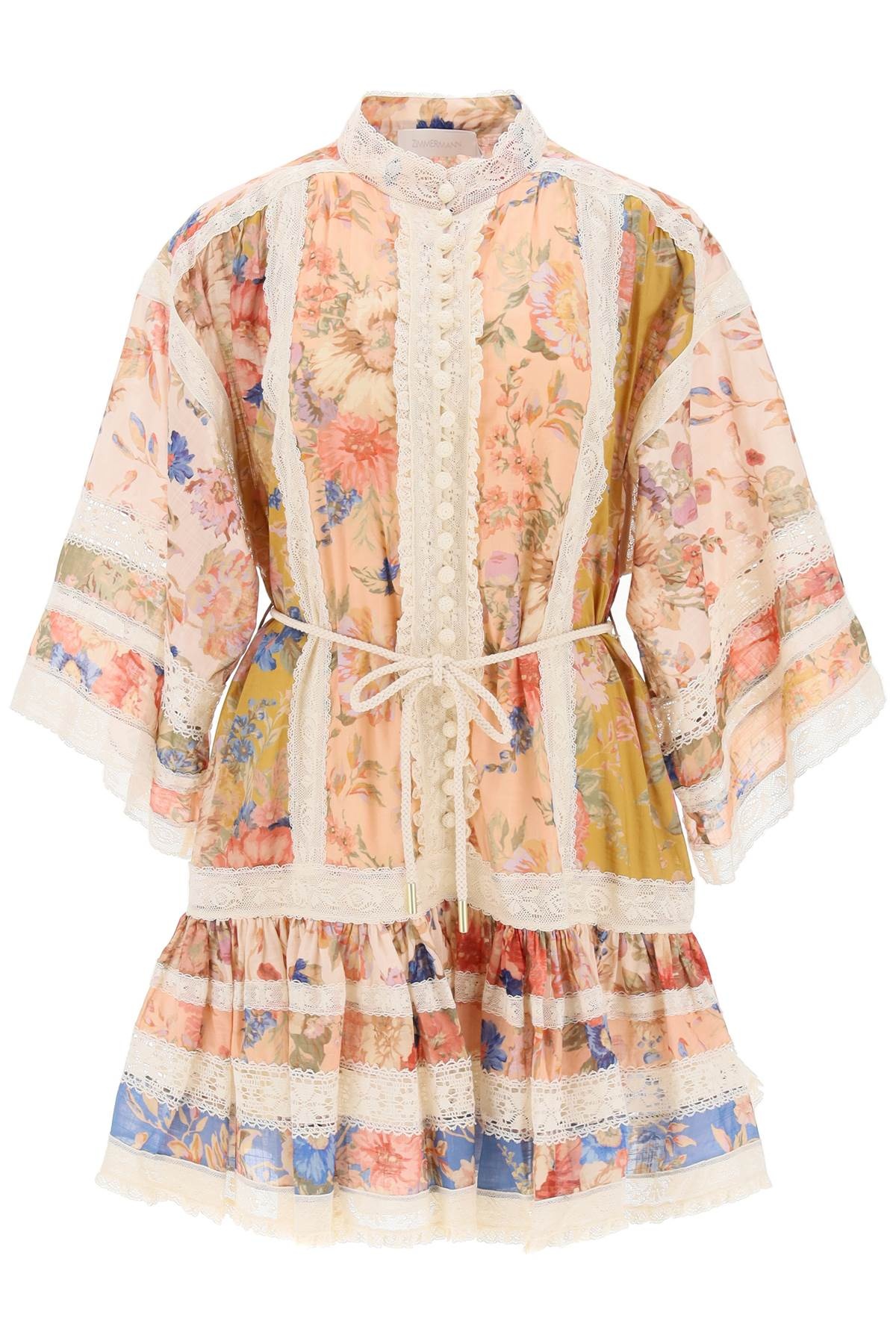 【送関込】Zimmermann☆august lace trimmed cotton mini dress Zimmermann AUGUST LACE TRIMMED MINI DRESS | REVERSIBLE