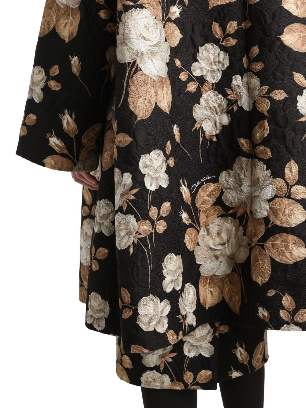 rose-print coat - 5