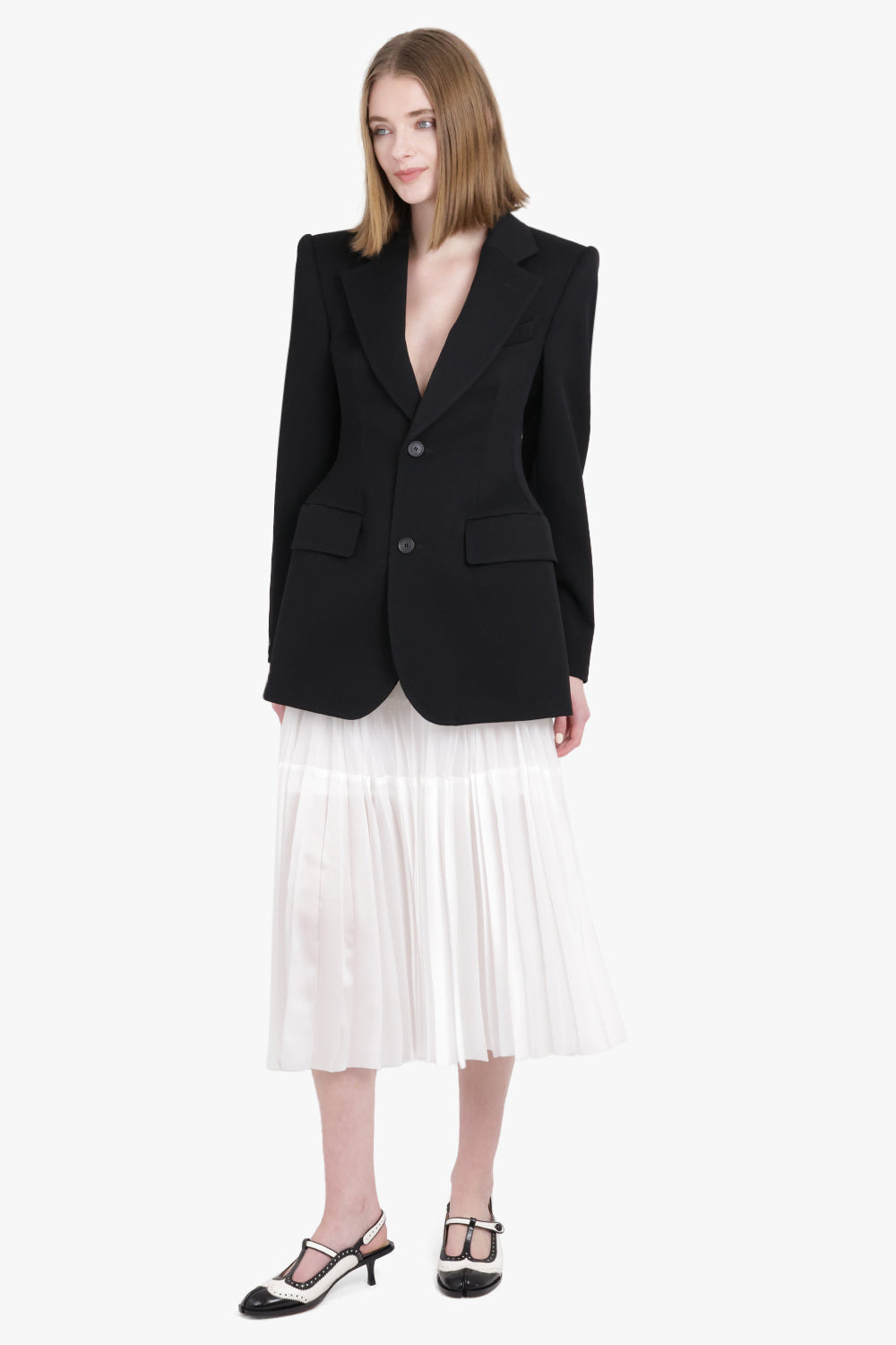 HOURGLASS SINGLE BREASTED JACKET | BLACK - 5
