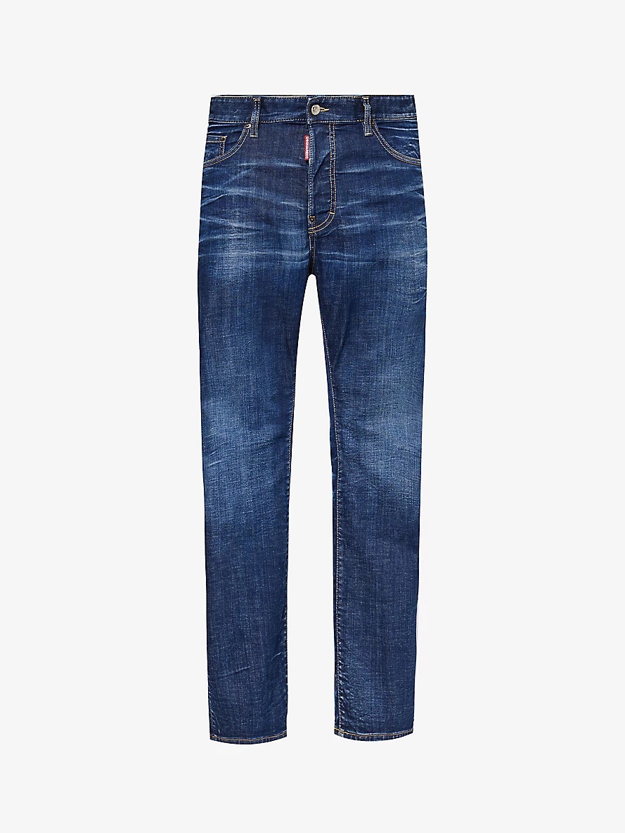 Straight-leg regular-fit stretch-denim jeans - 1