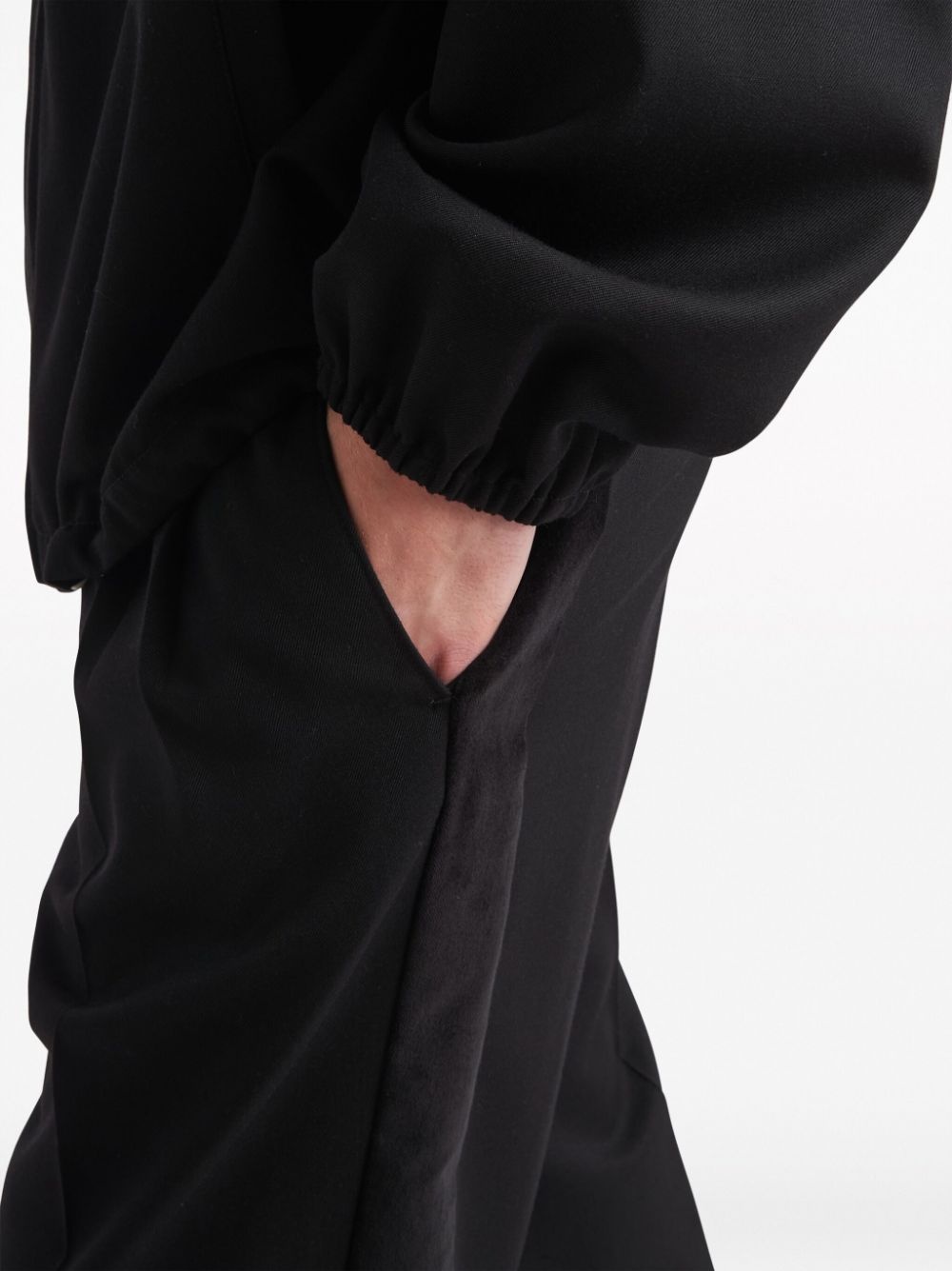 pressed-crease velvet tapered trousers - 4