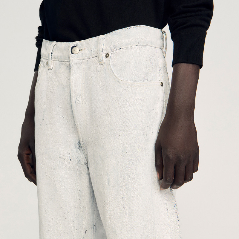 REGULAR CRACKLE-EFFECT JEANS 4