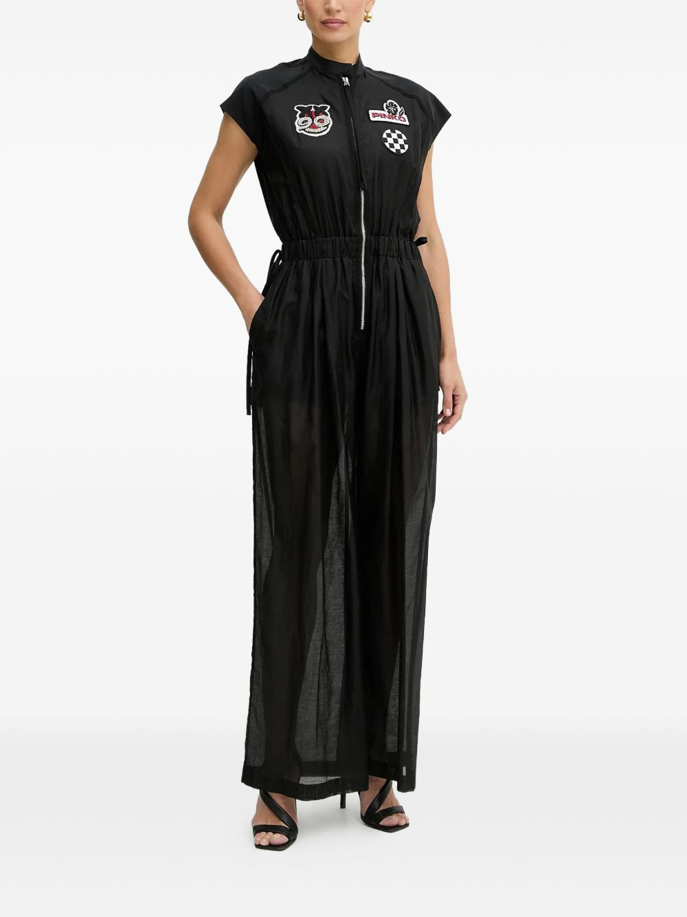embellished zip-front jumpsuit - 3