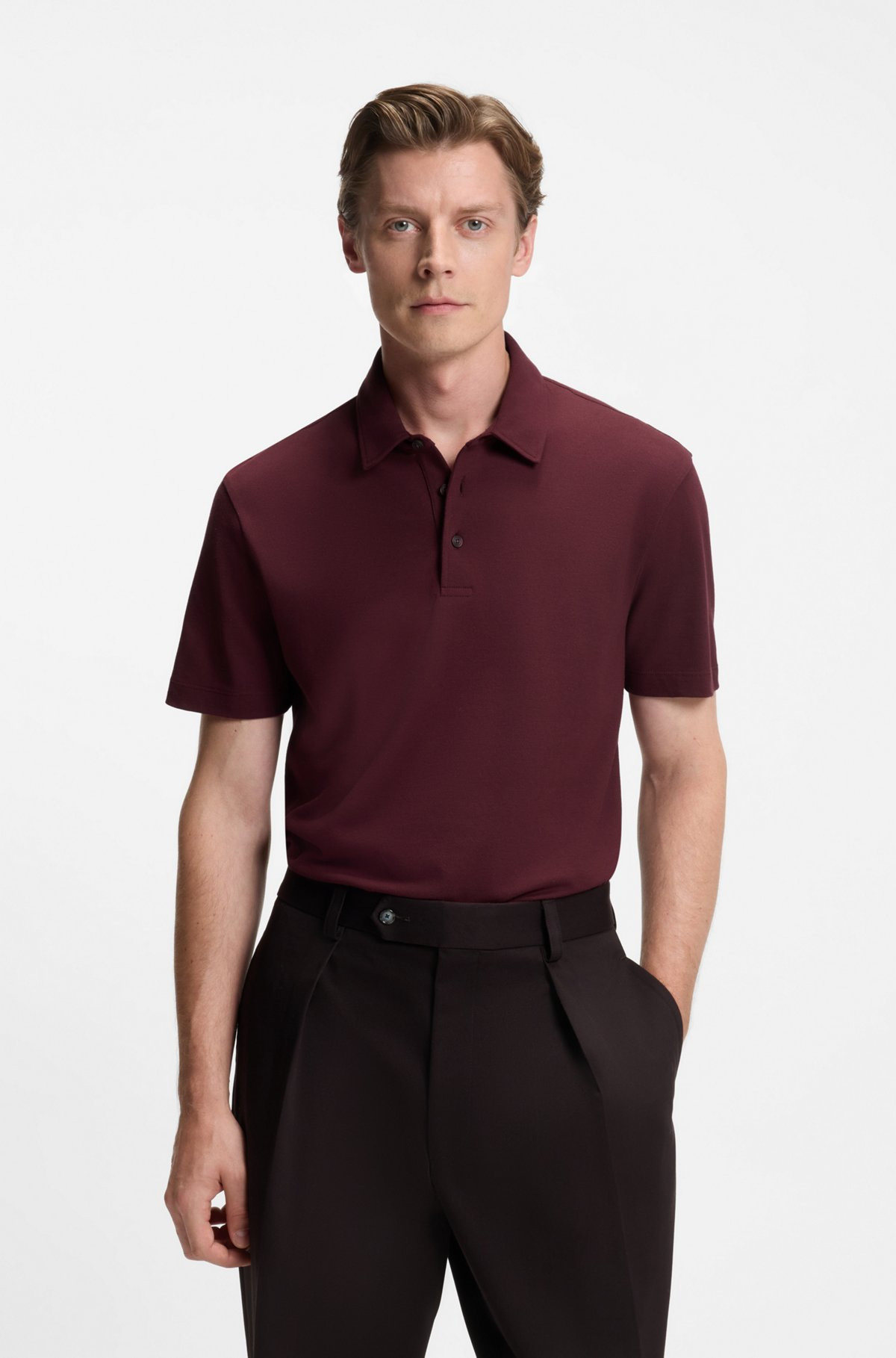 BECKHAM X BOSS POLO SHIRT IN COTTON AND SILK - 2